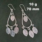 Fine 925 Silver Earrings Sterling Hilltribe Women Jewelry Nature Theme #23206