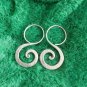 FINE SILVER EARRINGS 925 STERLING CRAFT VINTAGE TRIBAL TENDER SPIRAL LOT1617