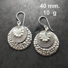 Fine Silver Earrings Sterling 925 Jewelry lot18 Dangle Double Layers Round 13