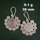 Fine 925 Silver Earrings Sterling Hilltribe Jewelry Tribal Sun Mayan #23243