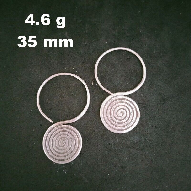 Fine 925 Silver Earrings Sterling Hilltribe Women Jewelry Filigree Hang #23231