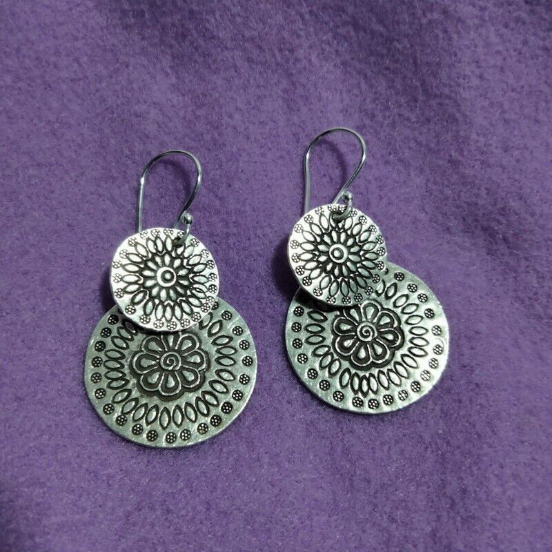 FINE SILVER EARRINGS 925 STERLING CRAFT VINTAGE FASHION JEWELRY DANGLE LOT1734