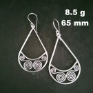 Fine 925 Silver Earrings Sterling Hilltribe Women Jewelry Dangle Charms #23237