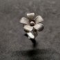 Fine Silver Rings 925 Sterling Adjustable Size Vintage 3D watercress flower Band