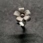 Fine Silver Rings 925 Sterling Adjustable Size Vintage 3D watercress flower Band