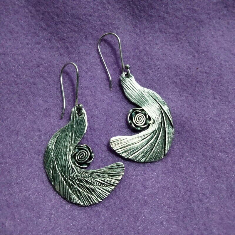 FINE SILVER EARRINGS 925 STERLING CRAFT VINTAGE FASHION JEWELRY DANGLE LOT1763
