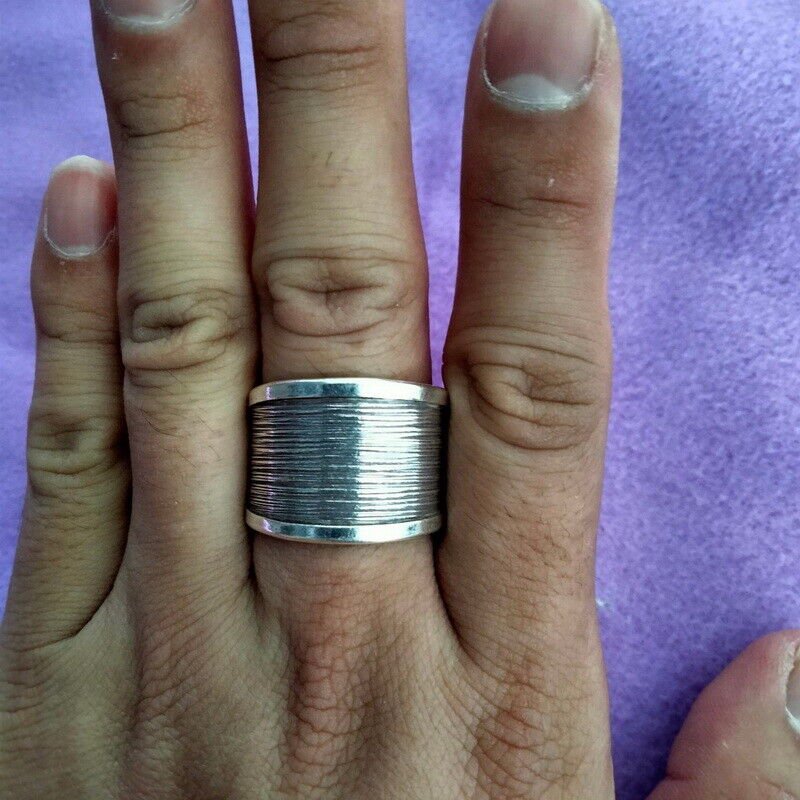 Fine Silver Rings 925 Sterling Solid Adjustable Free Size Vintage Fashion R78046