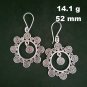 Fine 925 Silver Earrings Sterling Hilltribe Jewelry Tribal Sun Shine #23247