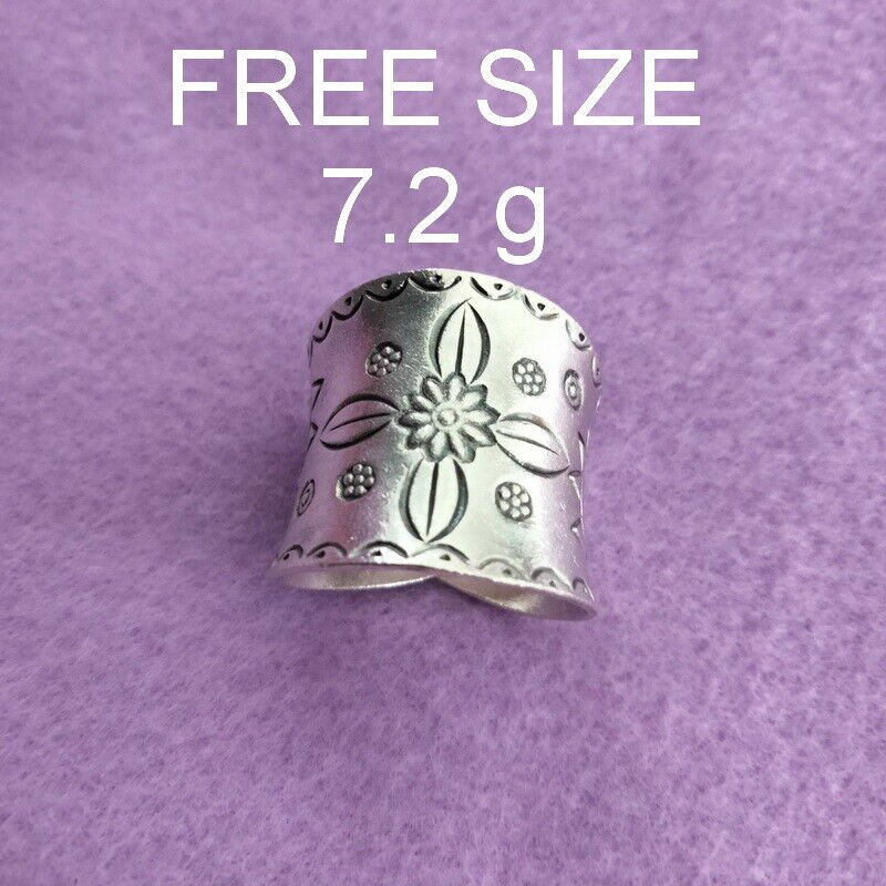 Fine Silver Rings 925 Sterling Solid Adjustable Free Size Vintage Fashion R78012