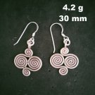Fine 925 Silver Earrings Sterling Hilltribe Jewelry Spiral Filigree Charm #23244