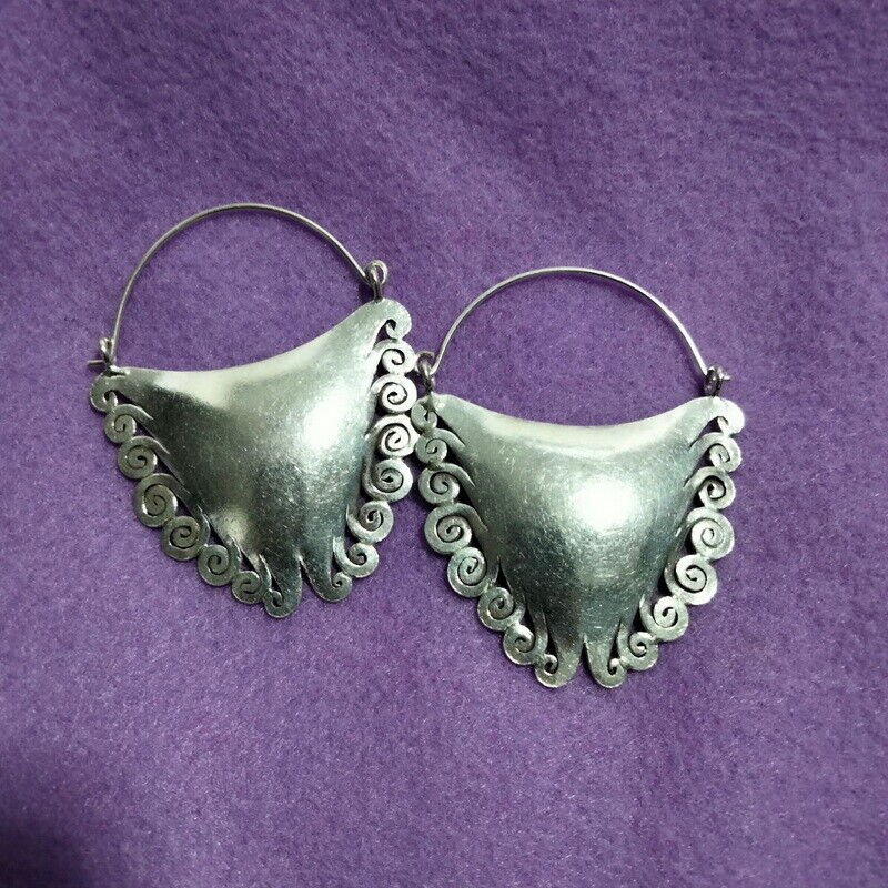 FINE SILVER EARRINGS 925 STERLING CRAFT VINTAGE FASHION JEWELRY DANGLE LOT1779