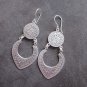 FINE SILVER EARRINGS 925 STERLING DOUBLE LAYERS TRIBAL HANDCRAFT ARTS JEWELRY