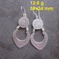 FINE SILVER EARRINGS 925 STERLING DOUBLE LAYERS TRIBAL HANDCRAFT ARTS JEWELRY