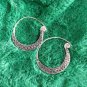 FINE SILVER EARRINGS 925 STERLING CRAFT VINTAGE TRIBAL ROUND SPIRAL LOT1613