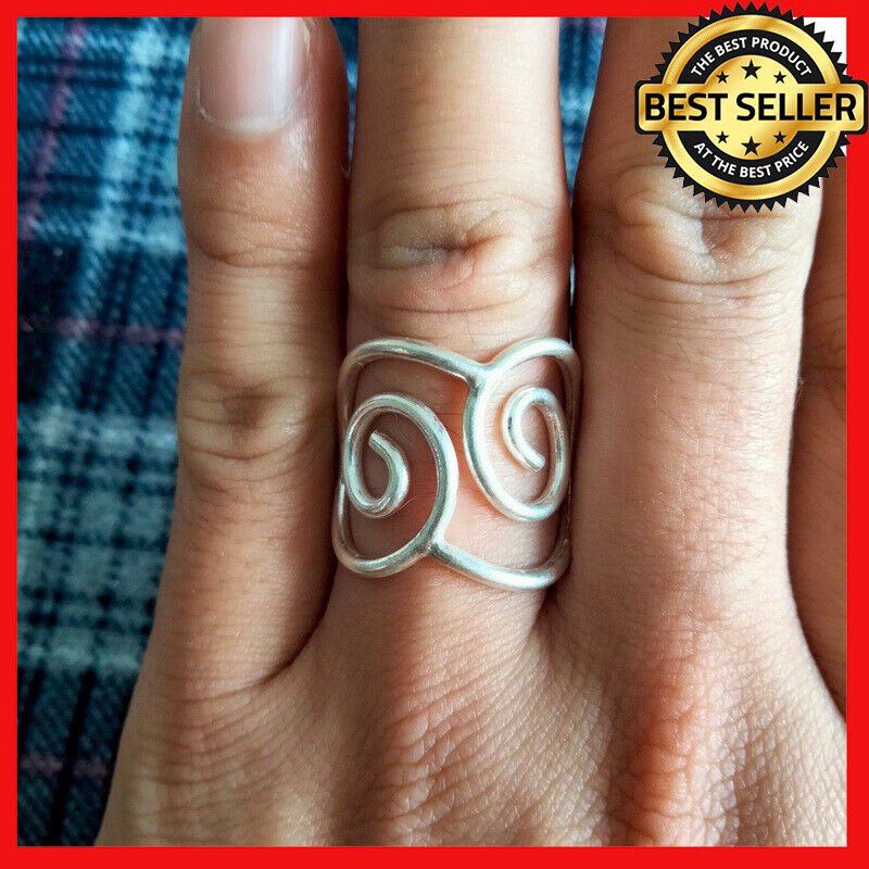 FINE SILVER RINGS 925 STERLING &atilde;�&ordf;&atilde;�&sup3;&atilde;�&deg; BAGUE TWIN SPIRAL TENDER DELICATE BAND