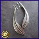 FINE SILVER EARRINGS 925 STERLING LONG LEAF ART CRAFT DANGLE WOMEN JEWELRY WEAR