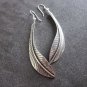 FINE SILVER EARRINGS 925 STERLING LONG LEAF ART CRAFT DANGLE WOMEN JEWELRY WEAR