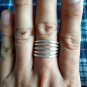 FINE SILVER RINGS 925 STERLING &atilde;�&ordf;&atilde;�&sup3;&atilde;�&deg; BAGUE MULTIPLE ROWS HAMMER BAND SPARKLE