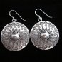 Thai Hill Tribe Earrings Fine Silver BOHO Vintage Hipster Gypsy Style Round