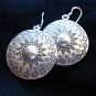 Thai Hill Tribe Earrings Fine Silver BOHO Vintage Hipster Gypsy Style Round