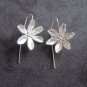 FINE SILVER EARRINGS 925 STERLING ORANGE JASMINE FLOWER LADIES LUXURY JEWELRY