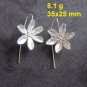 FINE SILVER EARRINGS 925 STERLING ORANGE JASMINE FLOWER LADIES LUXURY JEWELRY