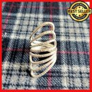 FINE SILVER RINGS 925 STERLING SOLID SPARKLE SCRATCH LONG COVER WOMEN