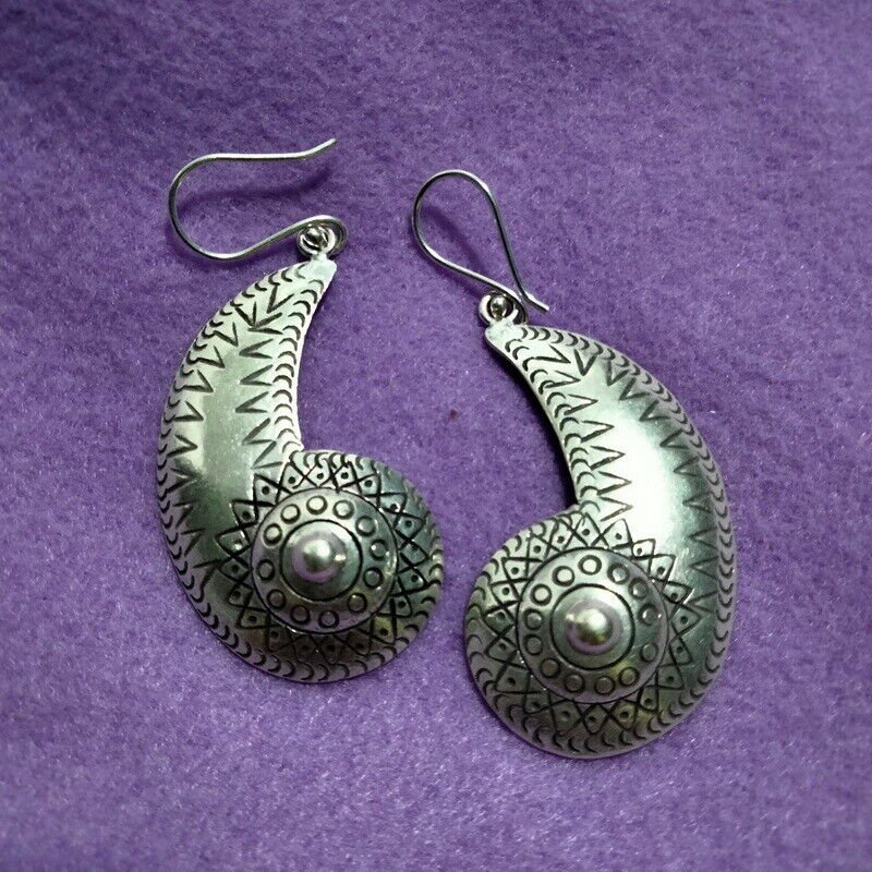 FINE SILVER EARRINGS 925 STERLING CRAFT VINTAGE FASHION JEWELRY DANGLE LOT1745