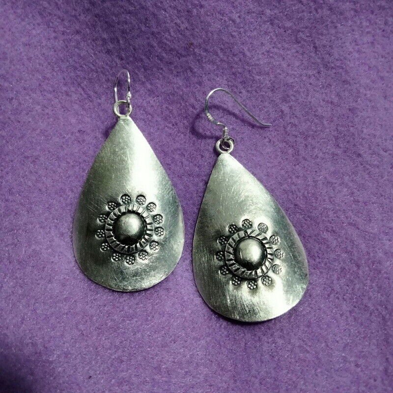 FINE SILVER EARRINGS 925 STERLING CRAFT VINTAGE FASHION JEWELRY DANGLE LOT1758