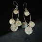 Fine Silver Earrings Sterling 925 Jewelry lot18 Dangle Hammered round charms 03