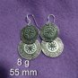 Fine Silver Earrings Sterling 925 Jewelry 8g lot18 Dangle Double Round 61