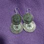 Fine Silver Earrings Sterling 925 Jewelry 8g lot18 Dangle Double Round 61
