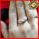 FINE SILVER RINGS 925 STERLING リング BAGUE TRIPLE ROWS FASHION SMALL GIRL