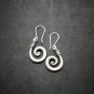 Fine 925 Silver Earrings Vintage Retro Spiral Hook Swirl Rollin Collectible