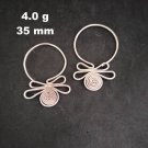 Fine 925 Silver Earrings Sterling Hilltribe Women Jewelry Hoop Filigree #23201
