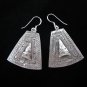 Fashion earrings Hill tribe Genuine silver tribal fine engraved Collectible
