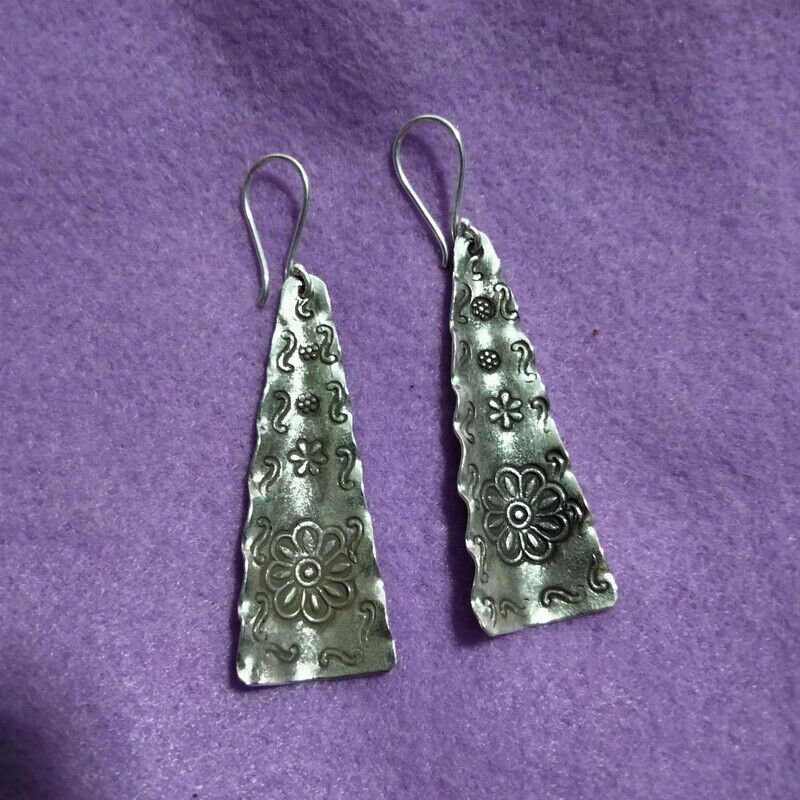FINE SILVER EARRINGS 925 STERLING CRAFT VINTAGE FASHION JEWELRY DANGLE LOT1748