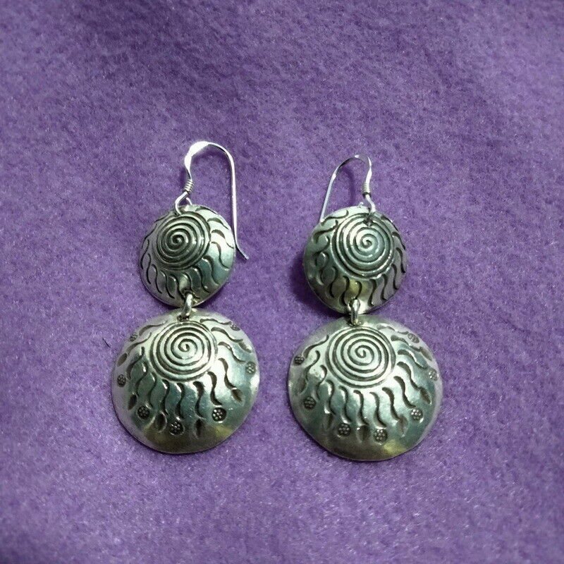 FINE SILVER EARRINGS 925 STERLING CRAFT VINTAGE FASHION JEWELRY DANGLE LOT1716