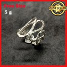Fine Silver Rings 925 Sterling Adjustable Size Vintage Waves ripple Hammers