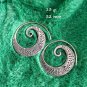 FINE SILVER EARRINGS 925 STERLING CRAFT VINTAGE TRIBAL ROUND SPIRAL LOT1602