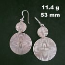 Fine 925 Silver Earrings Sterling Hilltribe Jewelry Double Spiral Round #23240