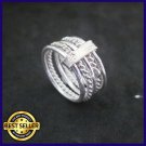 FINE SILVER RINGS 925 STERLING SOLID MULTIPLE IN 1 FASHION WEAVE TWIST BUNCH