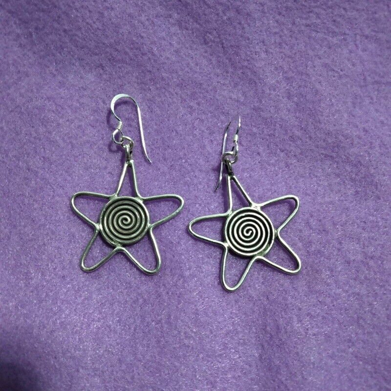FINE SILVER EARRINGS 925 STERLING CRAFT VINTAGE FASHION JEWELRY DANGLE LOT1780