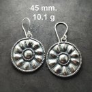 Fine Silver Earrings Sterling 925 Jewelry lot18 Dangle Round Sun Engarve 24
