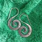 FINE SILVER EARRINGS 925 STERLING CRAFT VINTAGE TRIBAL TENTACLE SPIRAL LOT1610