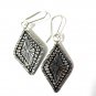 Fine Sterling Silver Earrings Tibet Hindi Styles Vintage craft 925 Collectible