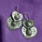 Fine Silver Earrings Sterling 925 Jewelry 11g lot18 Dangle Double Heart 64