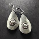 Fine 925 Silver Earrings Vintage Craft Women Drop Elegant Sun shine ER1809