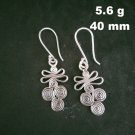 Fine 925 Silver Earrings Sterling Hilltribe Women Jewelry Spiral Wire #23220