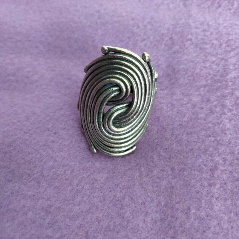 Fine Silver Rings 925 Sterling Solid Adjustable Free Size Vintage Fashion R78017